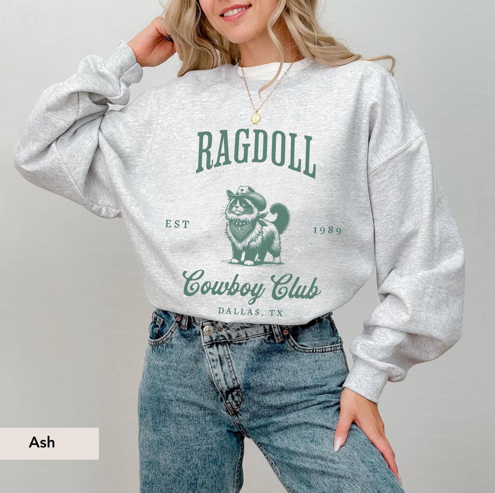 Ragdoll Cat cowboy Club Sweatshirt, Ragdoll Sweatshirt, Ragdoll cat mom, Ragdoll gift, Ragdoll Cat, Cat crewneck, Cat mom sweater