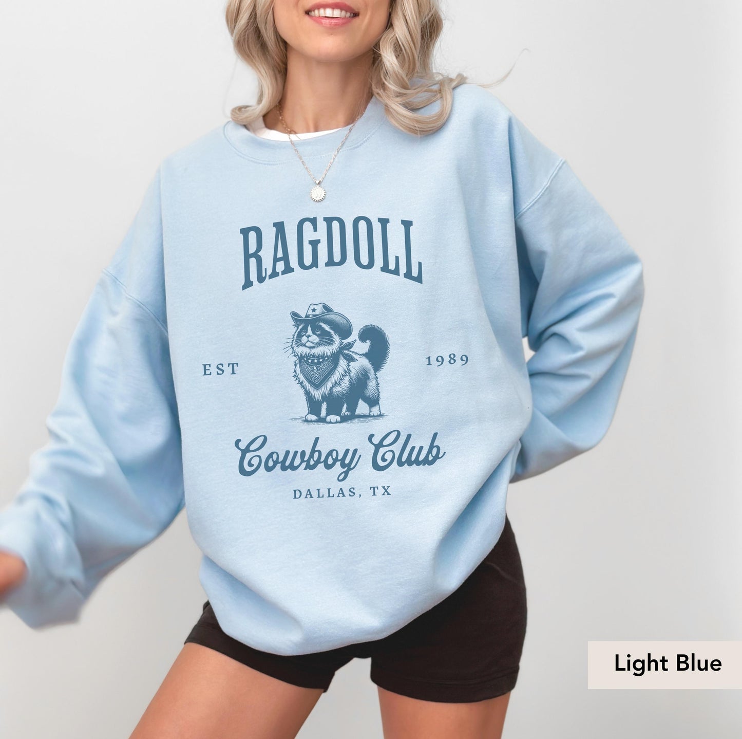 Ragdoll Cat cowboy Club Sweatshirt, Ragdoll Sweatshirt, Ragdoll cat mom, Ragdoll gift, Ragdoll Cat, Cat crewneck, Cat mom sweater