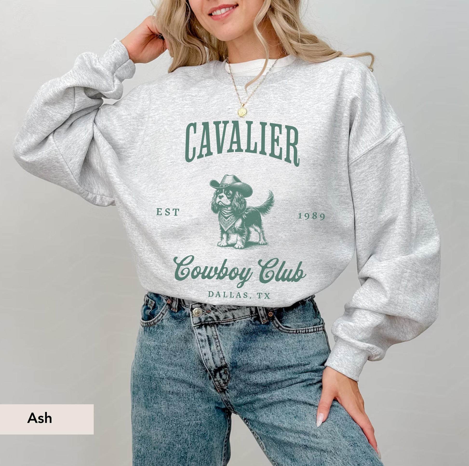 Cavalier King Charles Spaniel cowboy Club Sweatshirt, Cavalier Spaniel, Cavalier King Charles Spaniel Gift, Cavalier Spaniel mom, Dog Cowboy