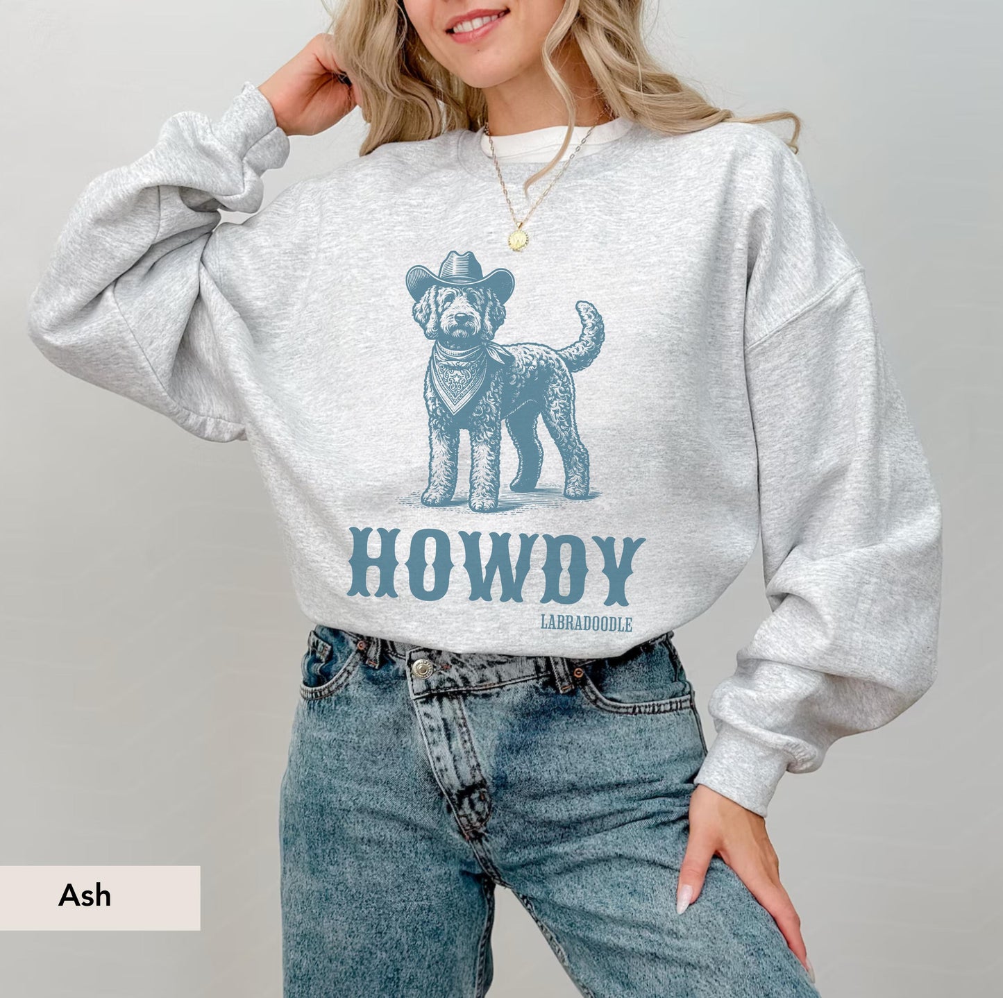 Howdy Labradoodle sweatshirt, Labradoodle, Labradoodle sweatshirt, Labradoodle gift, Labradoodle mom, Labradoodle shirt, Dog cowboy