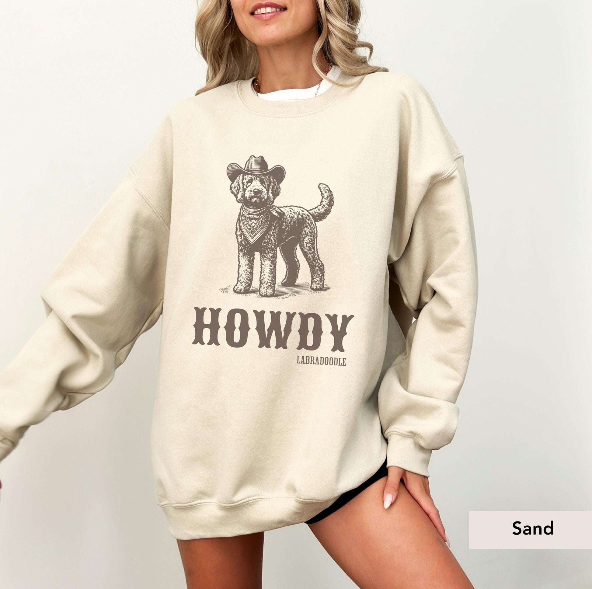 Howdy Labradoodle sweatshirt, Labradoodle, Labradoodle sweatshirt, Labradoodle gift, Labradoodle mom, Labradoodle shirt, Dog cowboy
