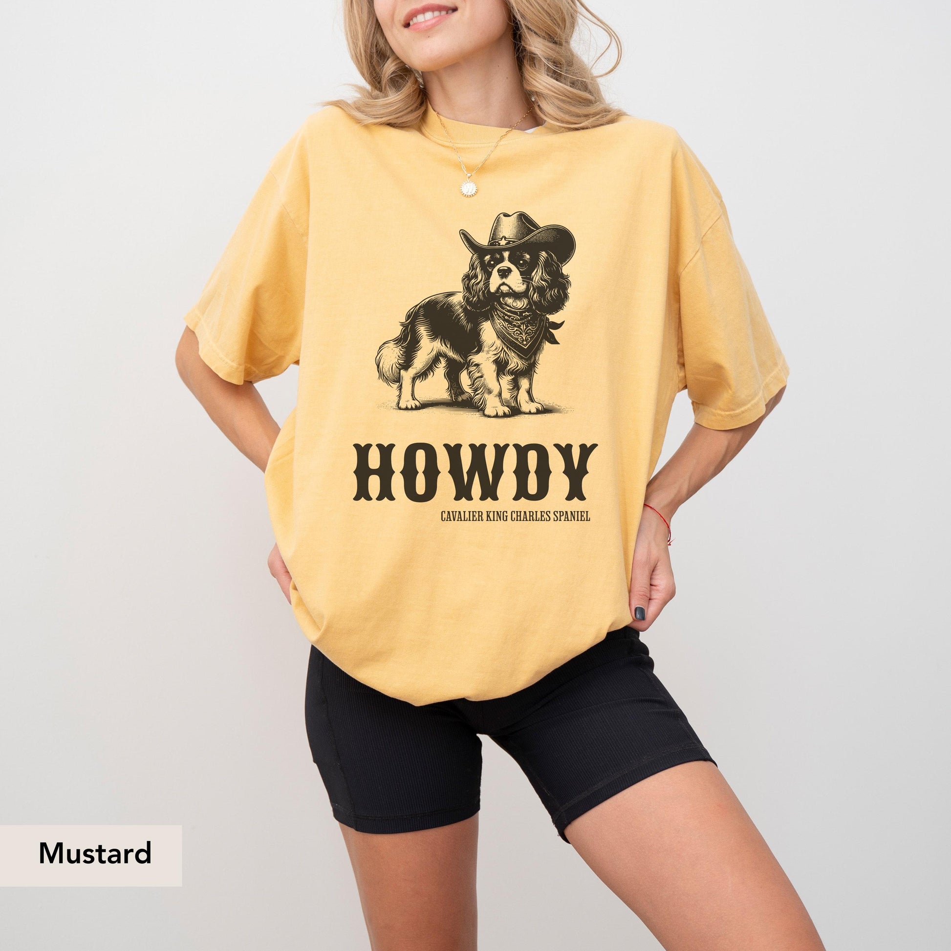 Howdy Cavalier King Charles Spaniel Shirt, Cavalier Spaniel, Cavalier King Charles Spaniel Gift, Cavalier Spaniel mom, Cavalier Cowboy