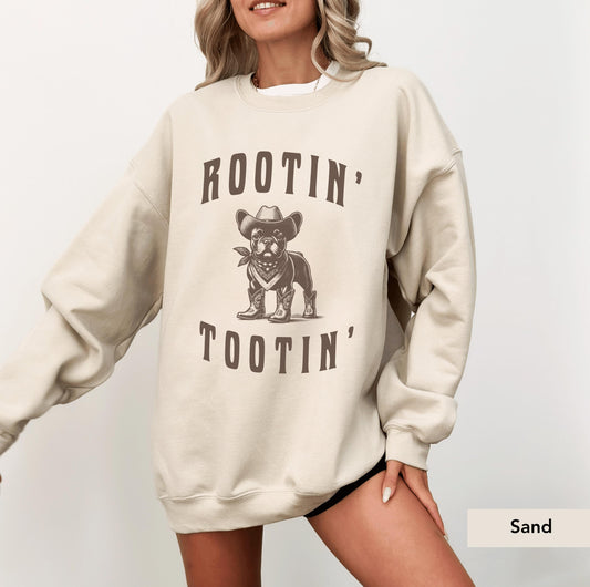 French Bulldog Cowboy Rootin Tootin Sweatshirt, French Bulldog shirt, Frenchie mom, French Bulldog, French Bulldog gift, Frenchie Cowboy Dog