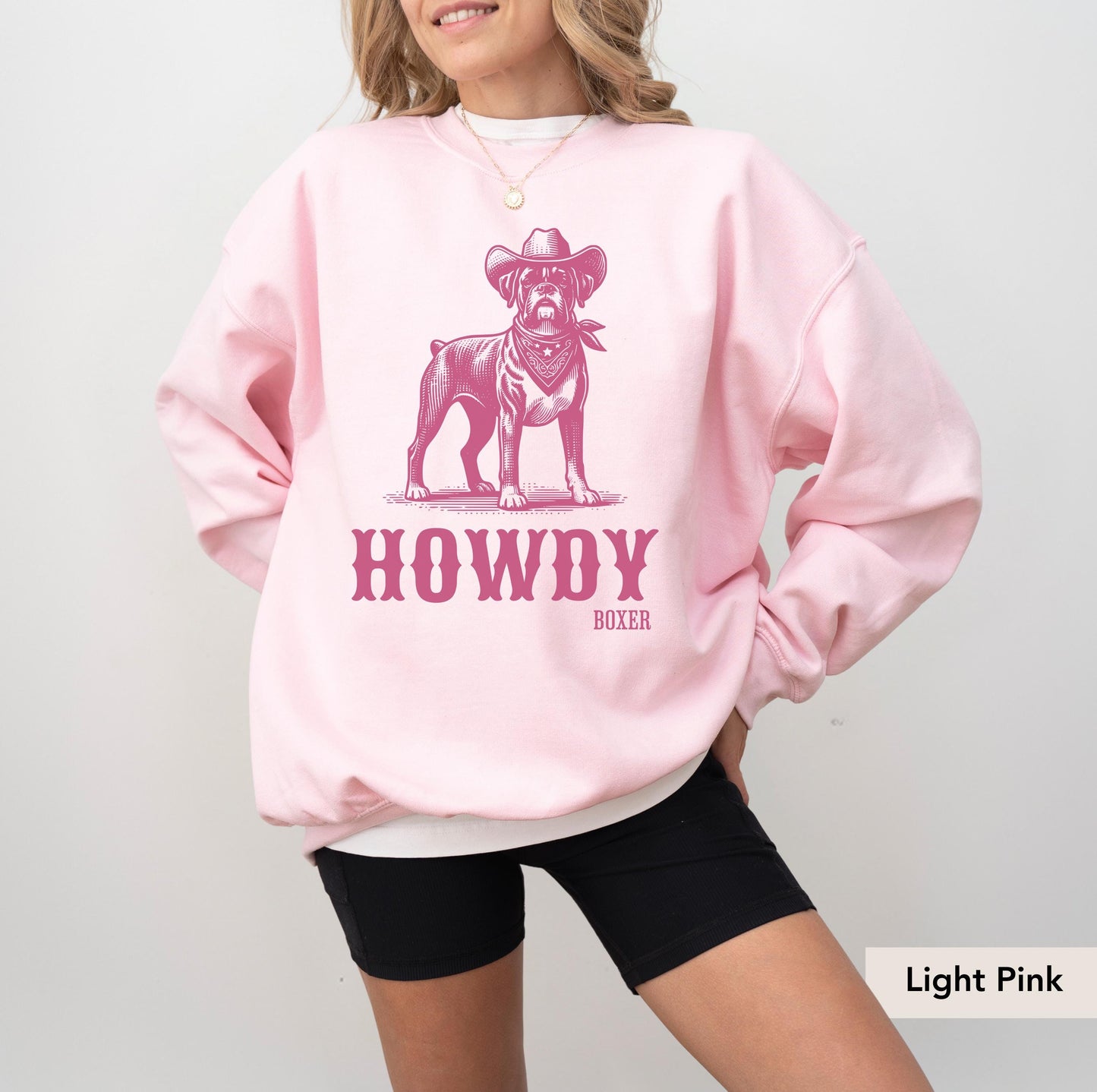 Howdy boxer dog Cowboy Sweatshirt, boxer dog shirt, Boxer, boxer dog gifts, boxer dog mom, boxer dog gift, Dog Western Sweatshirt