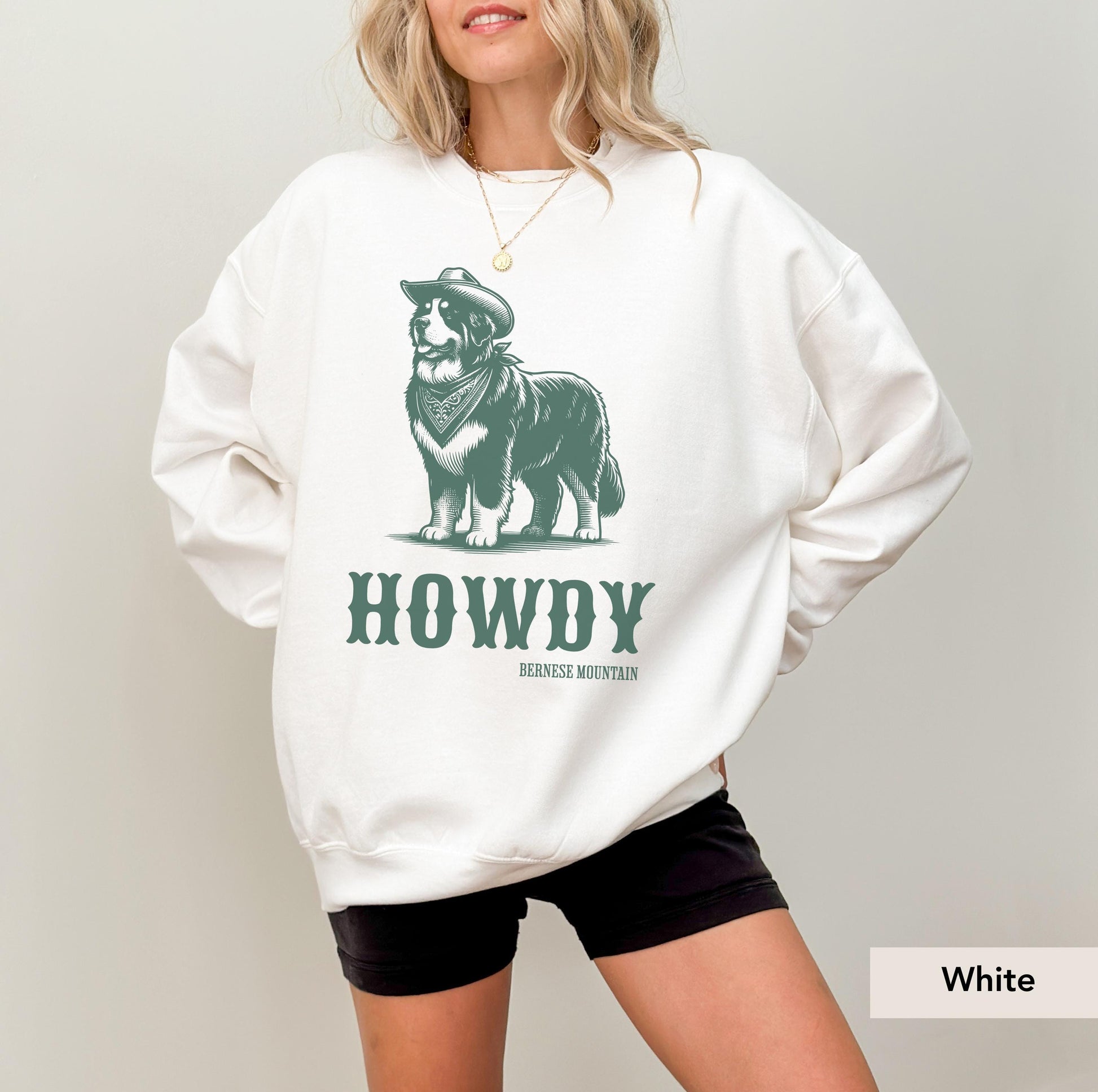 Howdy Bernese Mountain Sweatshirt, Bernese Mountain, Bernese Mountain Dog sweater, Bernese Mountain mom,Bernese Mountain, Howdy Dog Cowboy
