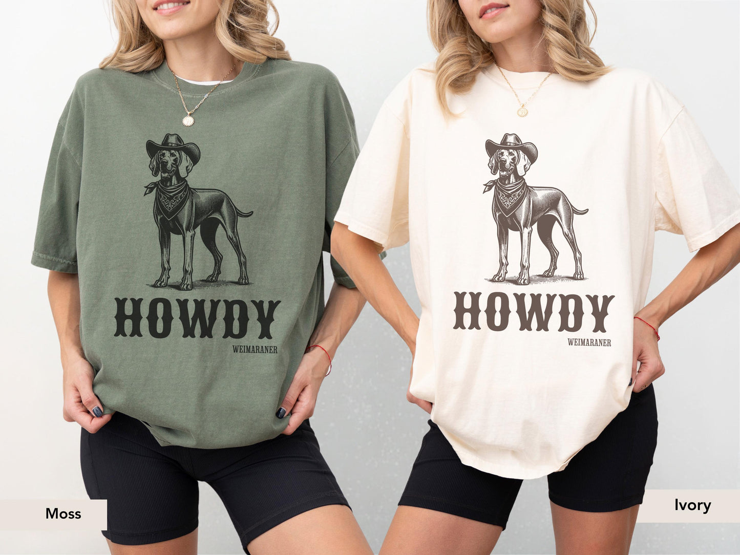 Howdy Weimaraner Comfort Colors® shirt, Weimaraner mom gift, Weimaraner lover, Weimaraner shirt, Weimaraner Gift, Weimaraner Cowboy