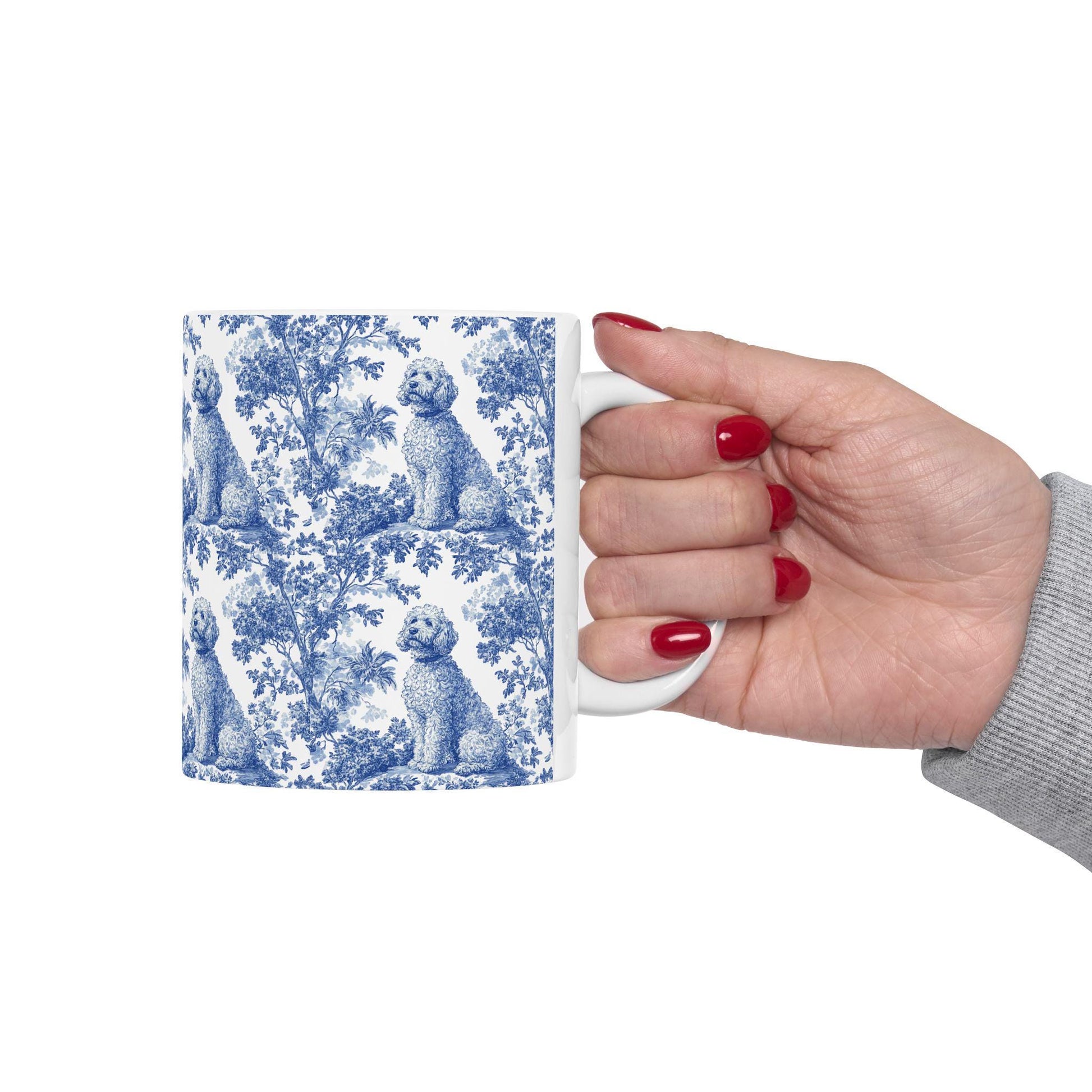 Golden doodle French Blue Toile de Jouy Mug, Golden doodle Mugs, Doodle Gift, Golden doodle gift, Goldendoodle, Doodle mama Gift, Doodle Mom