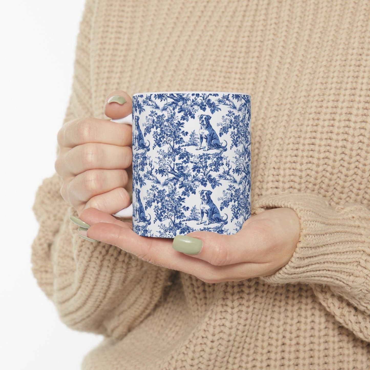 Pitbull French toile de jouy Mug, Pitbull Mug, Pitbull, Pitbull mom, Pitbull Gift, pittie, Pitbull Gift, Pitbull Coffee Mug, Pitbull Gifts