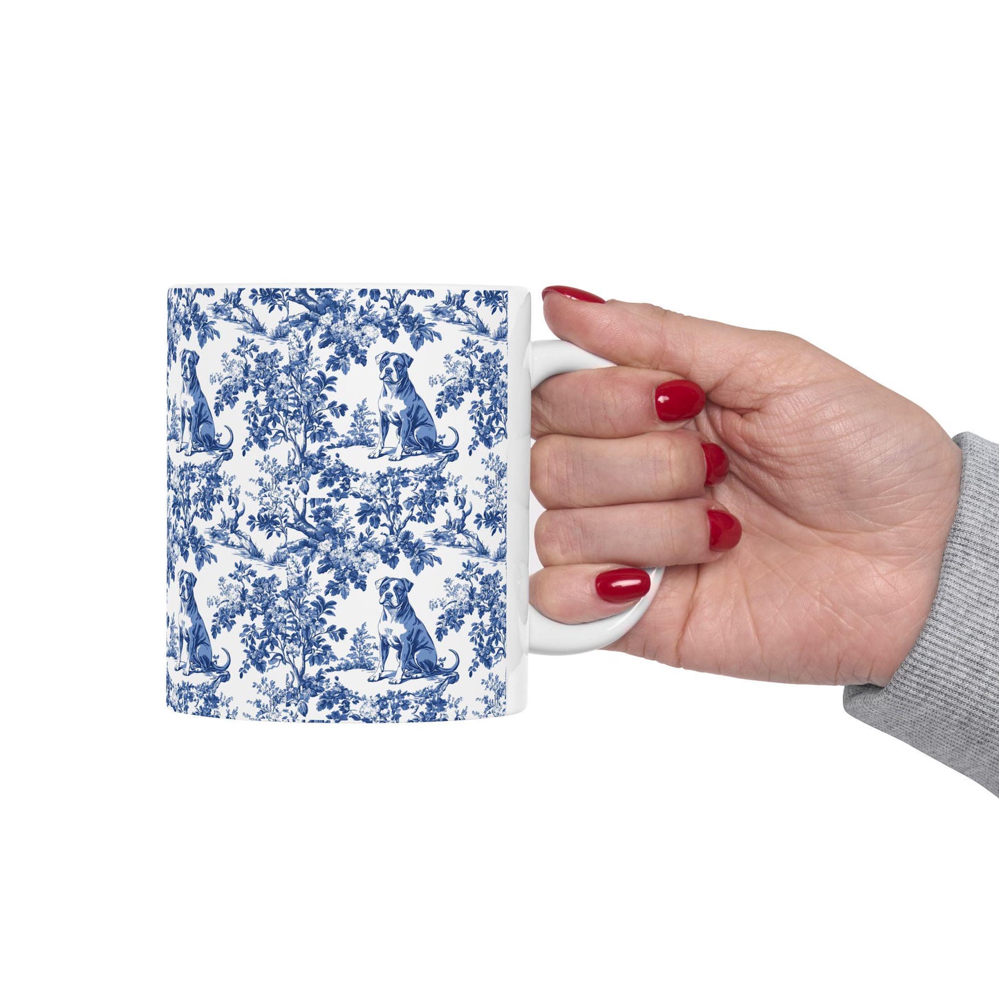 Pitbull French toile de jouy Mug, Pitbull Mug, Pitbull, Pitbull mom, Pitbull Gift, pittie, Pitbull Gift, Pitbull Coffee Mug, Pitbull Gifts