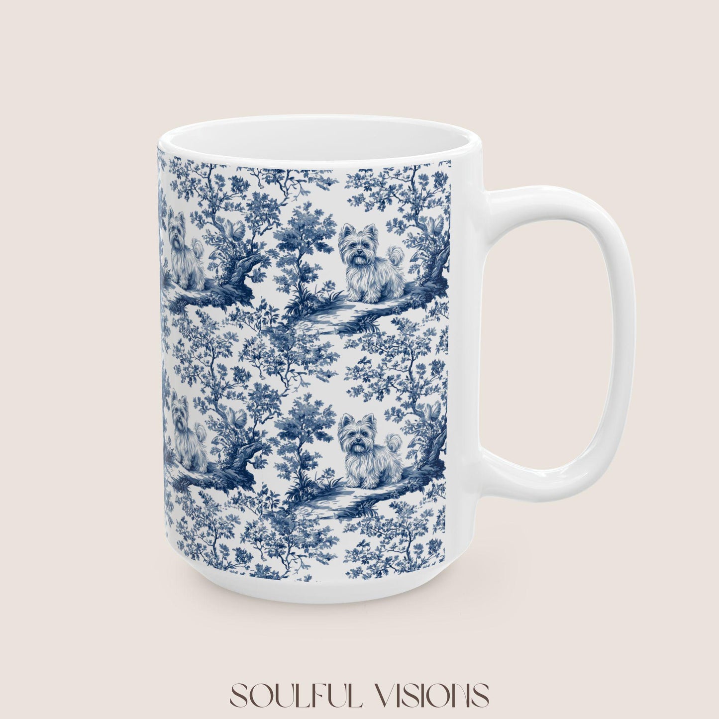 Yorkie French toile de jouy Mug, Yorkie Mug, Yorkie Gifts, Yorkshire terrier, Yorkie mom, Yorkie lover, Dog mom Mug, Yorkie Owner Gift