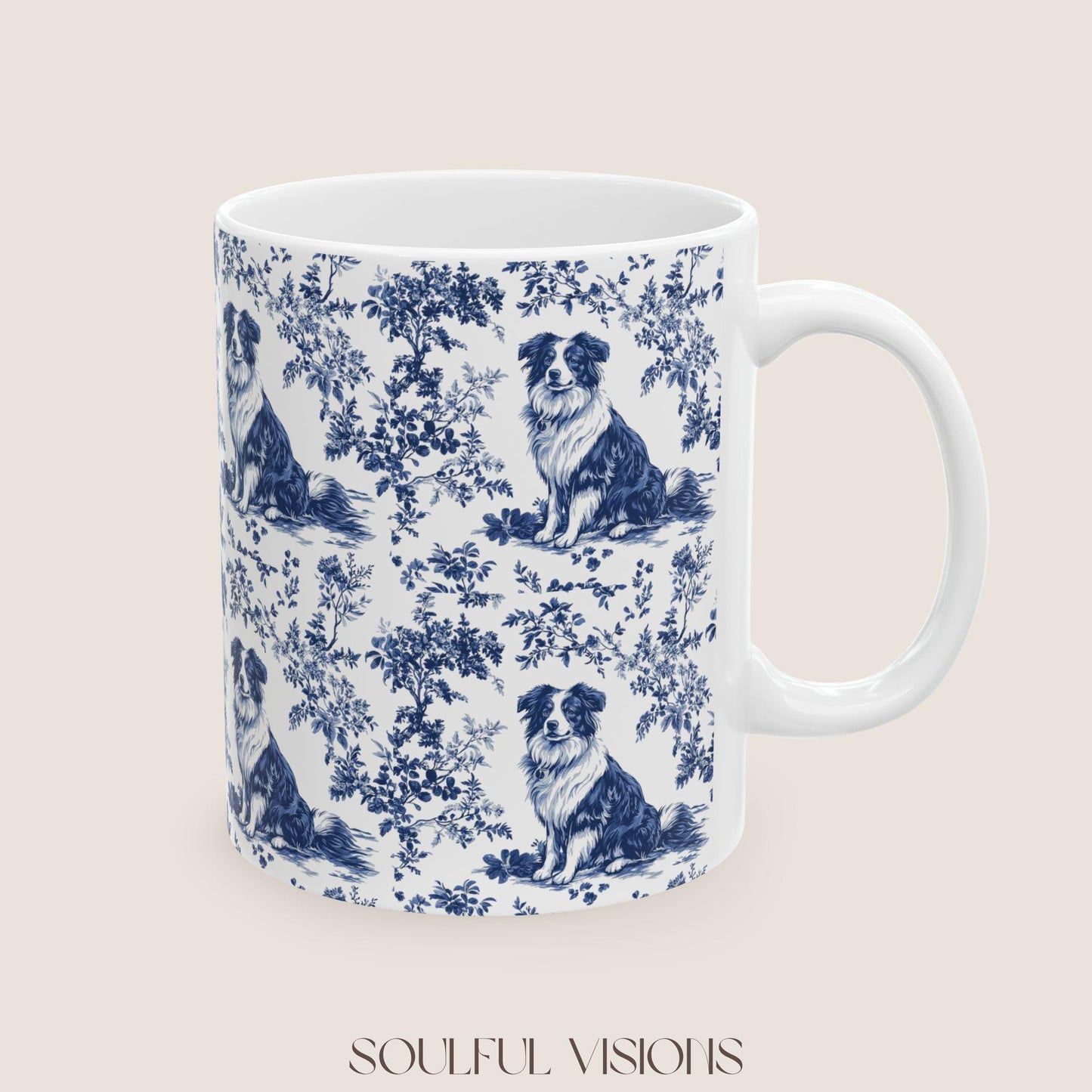 Australian Shepherd French Toile De Jout Mug, Australian Shepherd Mug, Aussie, Australian Shepherd Gift, Aussie mom, Dg mom mug