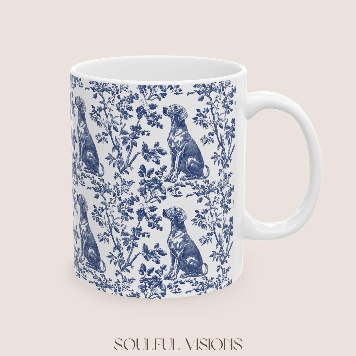 Vizsla French Toile De Jouy Mug, Vizsla, Vizsla mom, Vizsla Mug, Vizsla Lover Gift, Vizsla Gift, Hungarian Vizsla, Vizsla mugs, Dog Mom Mug