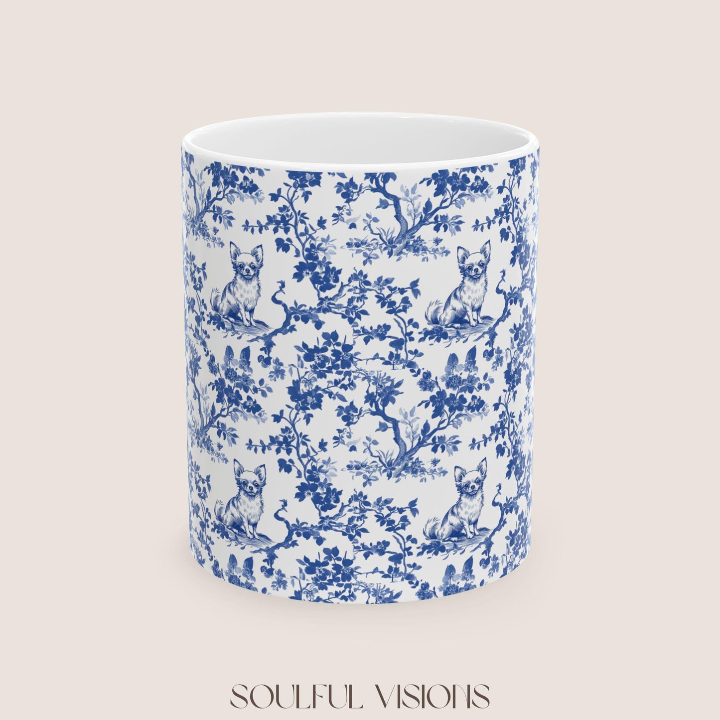 Chihuahua French Toile de Jouy Mug, Chihuahua Mug, Chihuahua Lover Gifts, Chihuahua gifts, Chihuahua, Chihuahua mom Gift, Chihuahua Mugs