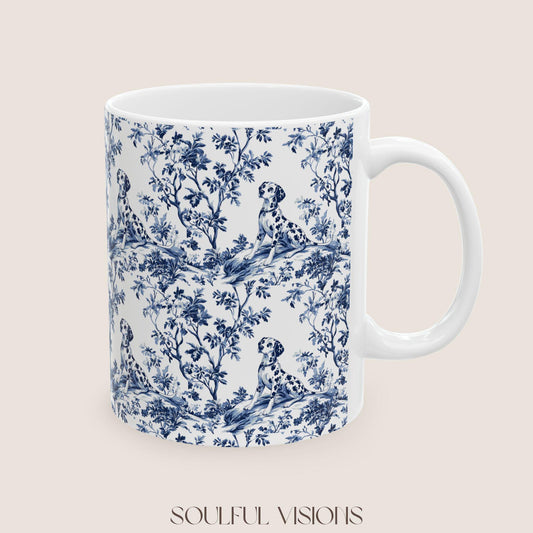 Dalmatian French Toile De Jouy Mug, Dalmatian Mug, Dalmatian gift, Dalmatian dog, Dalmatian mom, Dalmatian lover Gift, Dalmatian