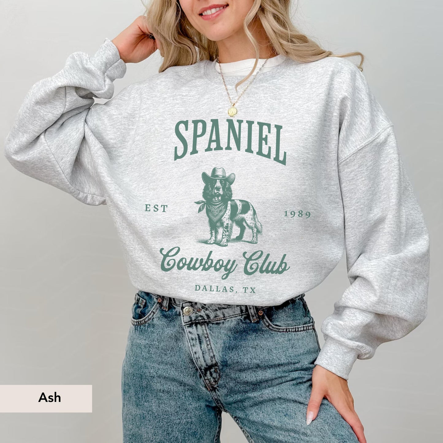 English springer spaniel Cowboy Club Sweatshirt, English Springer Spaniel shirt, English Springer Spaniel, English Spaniel Gift, Dog cowboy