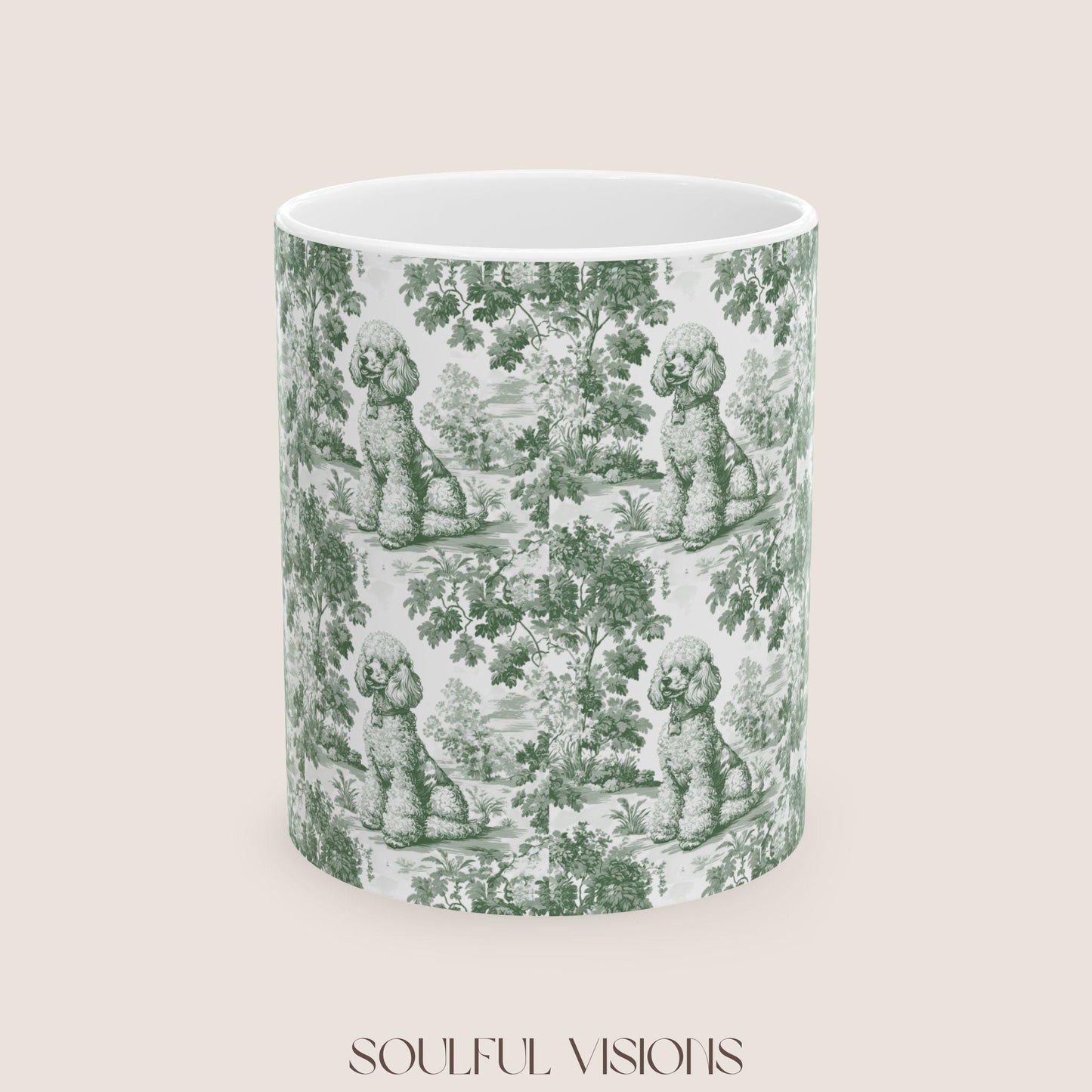Poodle French Pastel Toile de Jouy Mug, Dog Coffee Mugs, Poodle Coffee Mug 15 oz 11 oz, Poodle Mom Gifts, Poodle Mugs, Poodle Lover Gift