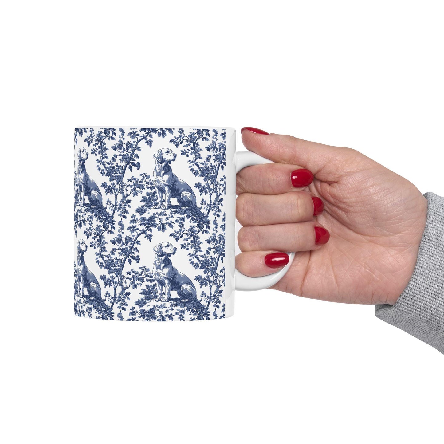Labrador French Toile de Jouy Mug, Blue toile de jouy, Labrador Retriever mugs, Lab Mom Mugs, Labrador Lover Gifts, Labrador mug