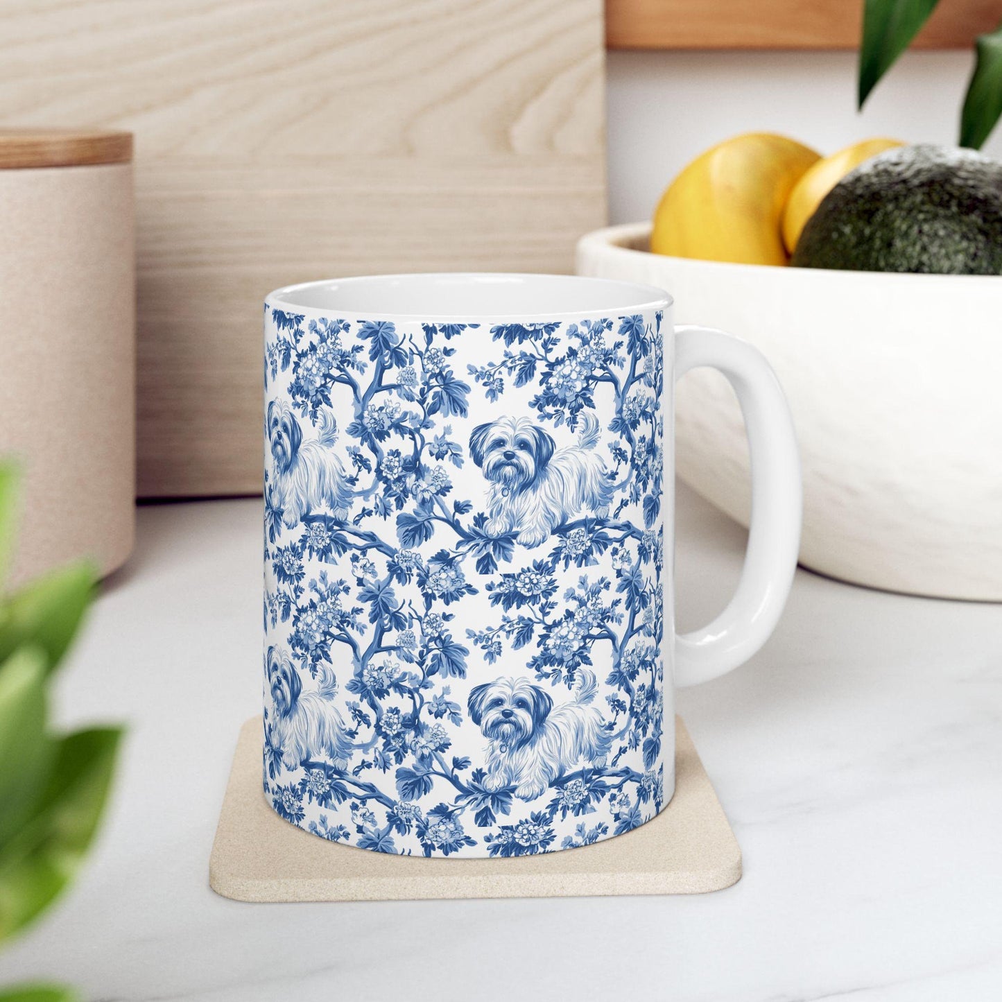 Maltese French Toile De Jouy Mug, Maltese, Maltese mom, Maltese gift, Maltese gifts, maltese Mugs, maltese Lover Gift, Maltese
