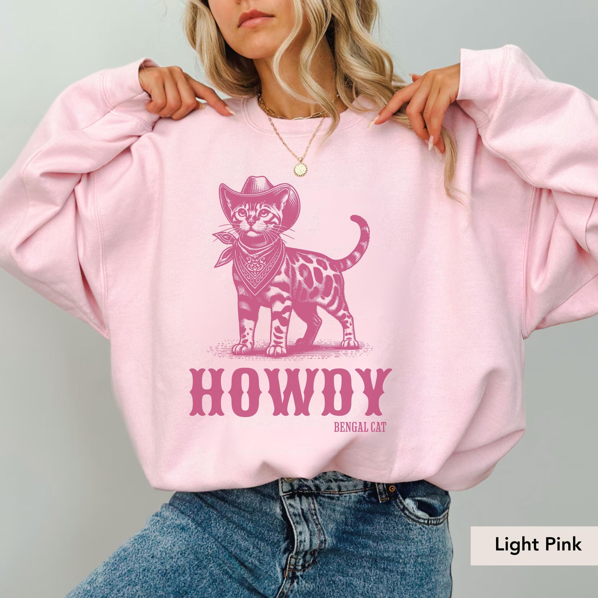 Howdy Bengal Cat Sweatshirt, Cat Mom Crewneck, Bengal Cat, Gift for Bengal Cat Owner, Bengal Cat Gift, Bengal cat shirt