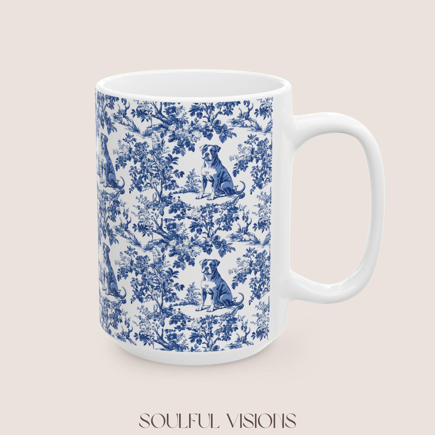 Pitbull French toile de jouy Mug, Pitbull Mug, Pitbull, Pitbull mom, Pitbull Gift, pittie, Pitbull Gift, Pitbull Coffee Mug, Pitbull Gifts