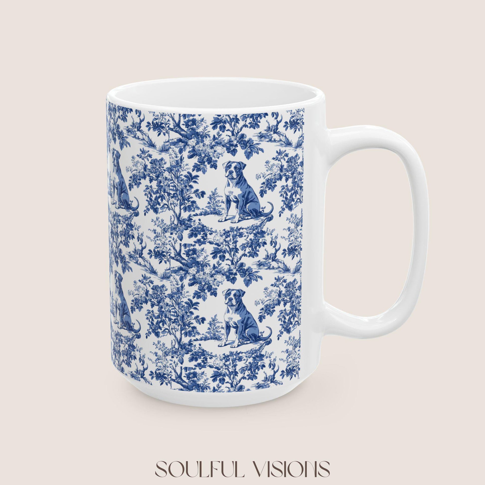 Pitbull French toile de jouy Mug, Pitbull Mug, Pitbull, Pitbull mom, Pitbull Gift, pittie, Pitbull Gift, Pitbull Coffee Mug, Pitbull Gifts
