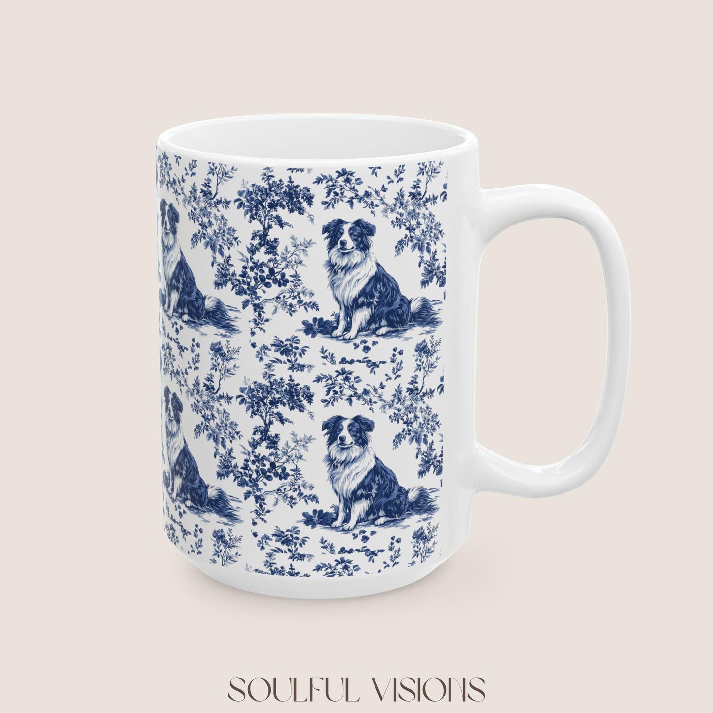 Australian Shepherd French Toile De Jout Mug, Australian Shepherd Mug, Aussie, Australian Shepherd Gift, Aussie mom, Dg mom mug