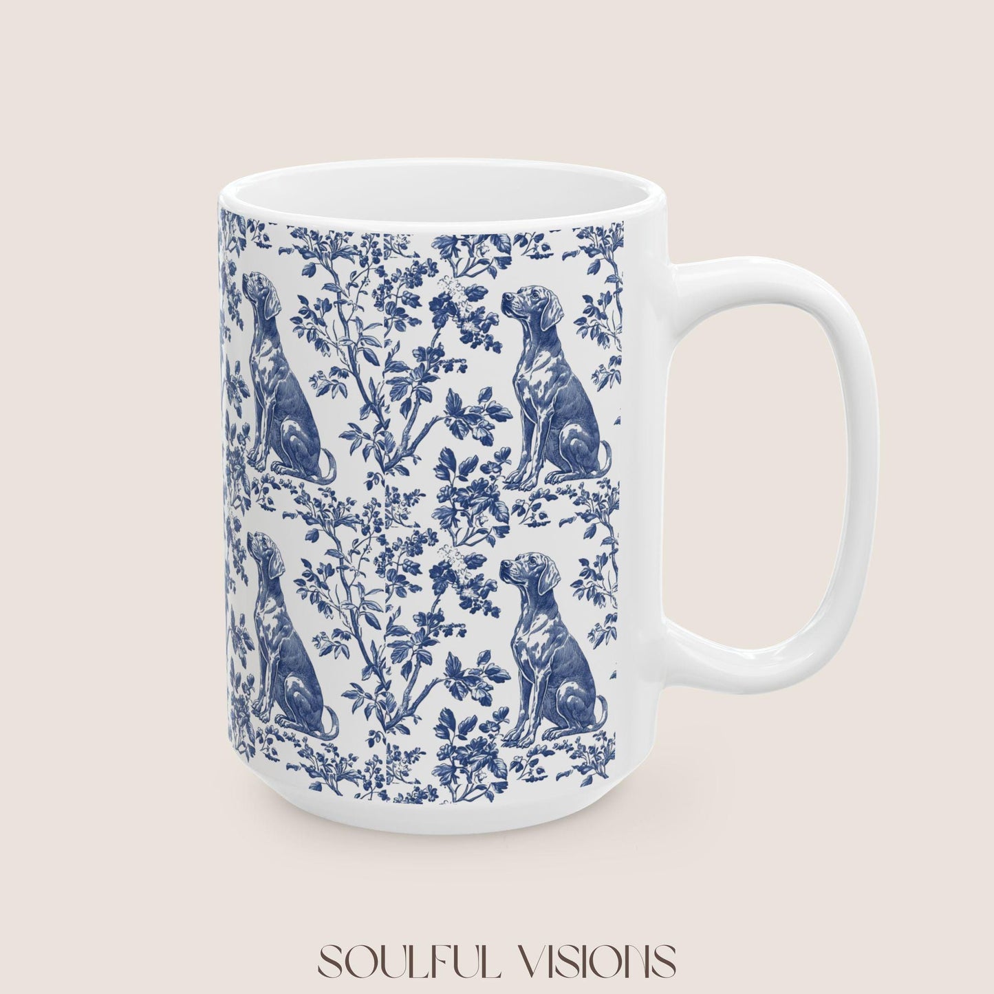 Vizsla French Toile De Jouy Mug, Vizsla, Vizsla mom, Vizsla Mug, Vizsla Lover Gift, Vizsla Gift, Hungarian Vizsla, Vizsla mugs, Dog Mom Mug