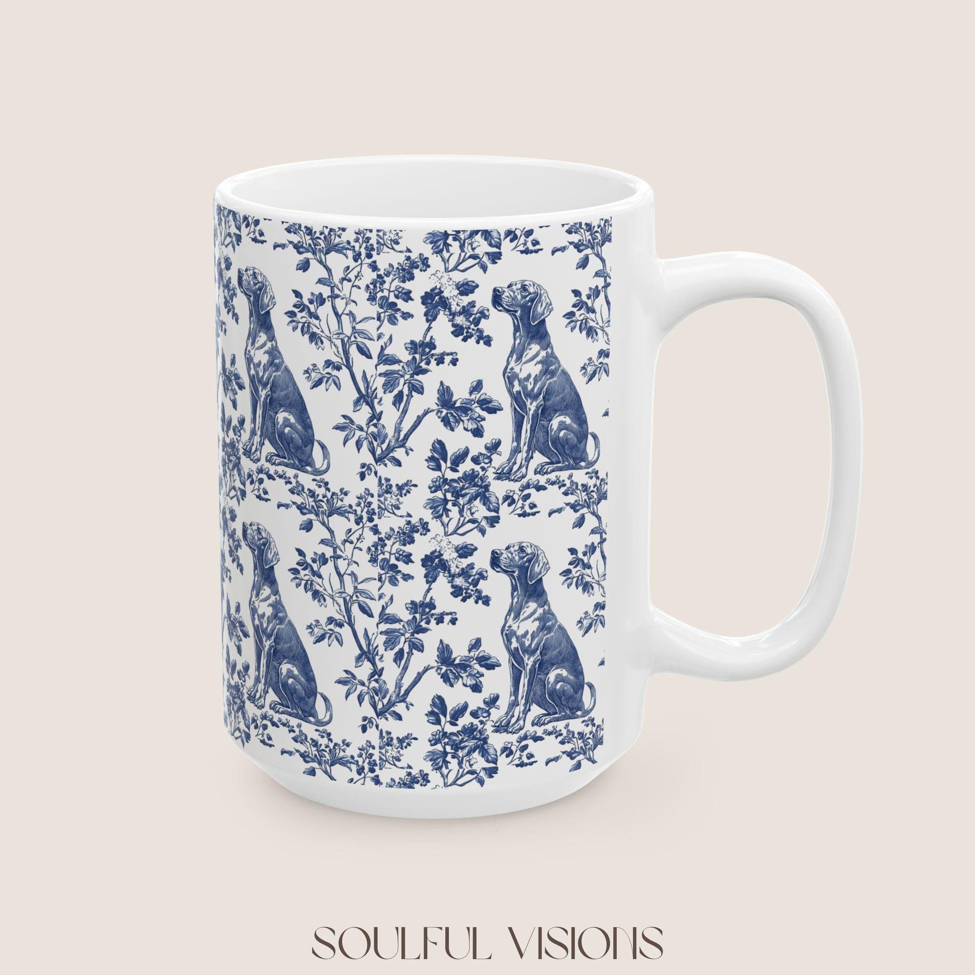 Vizsla French Toile De Jouy Mug, Vizsla, Vizsla mom, Vizsla Mug, Vizsla Lover Gift, Vizsla Gift, Hungarian Vizsla, Vizsla mugs, Dog Mom Mug