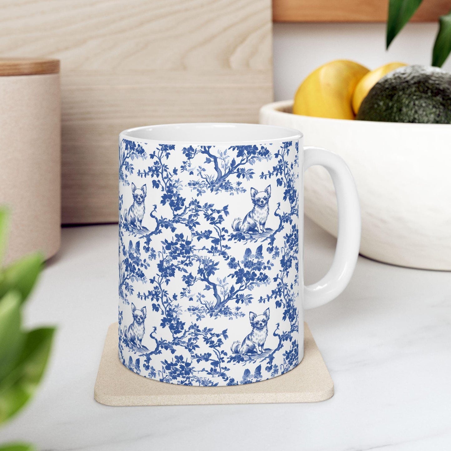 Chihuahua French Toile de Jouy Mug, Chihuahua Mug, Chihuahua Lover Gifts, Chihuahua gifts, Chihuahua, Chihuahua mom Gift, Chihuahua Mugs