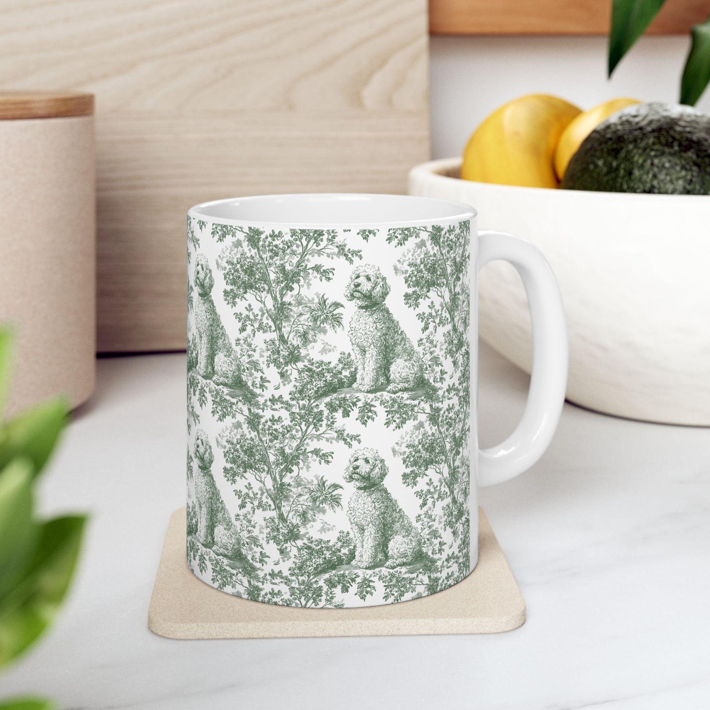 Golden doodle French Pastel Toile de Jouy Mug