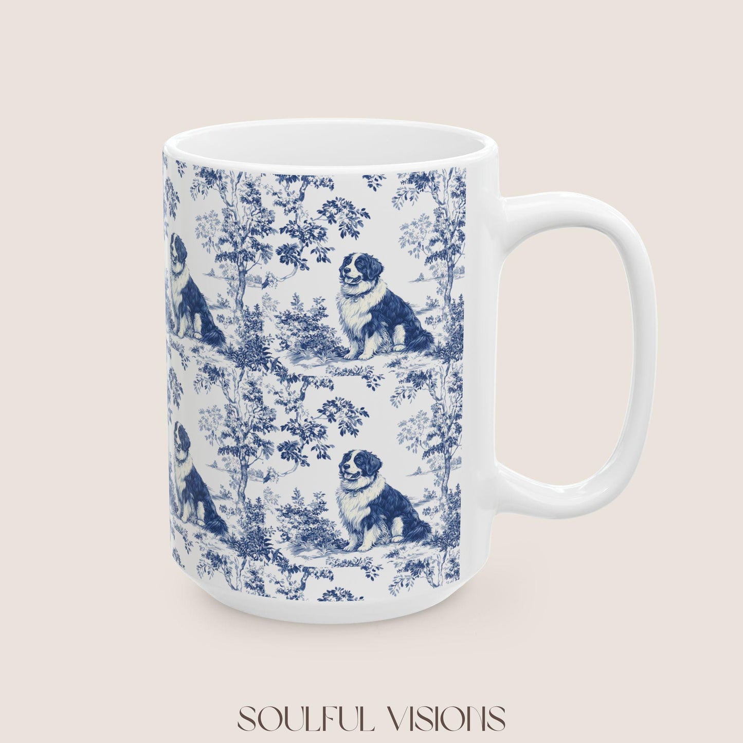 Bernese Mountain French Toile De Jouy Mug, Bernese Mountain Mug, Bernese Mountain, Bernese Mountain mom,Bernese Mountain Lover Gift