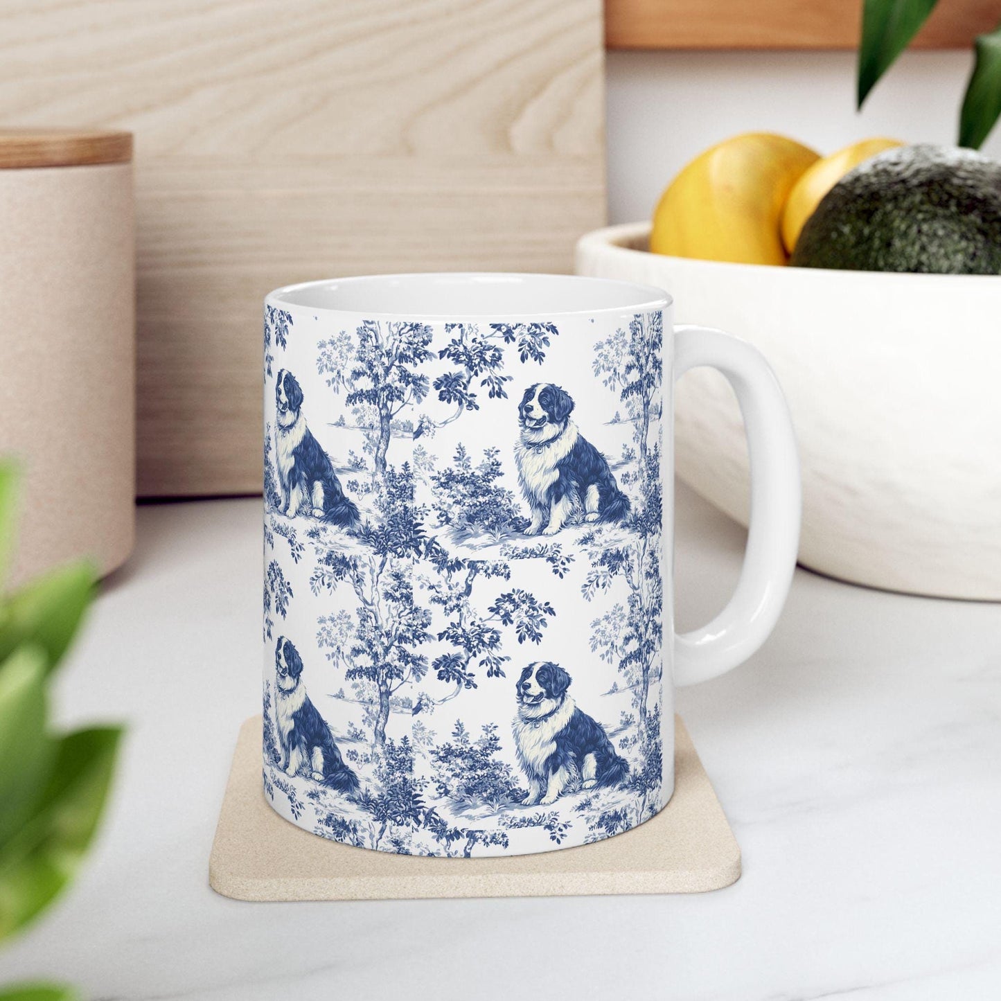 Bernese Mountain French Toile De Jouy Mug, Bernese Mountain Mug, Bernese Mountain, Bernese Mountain mom,Bernese Mountain Lover Gift