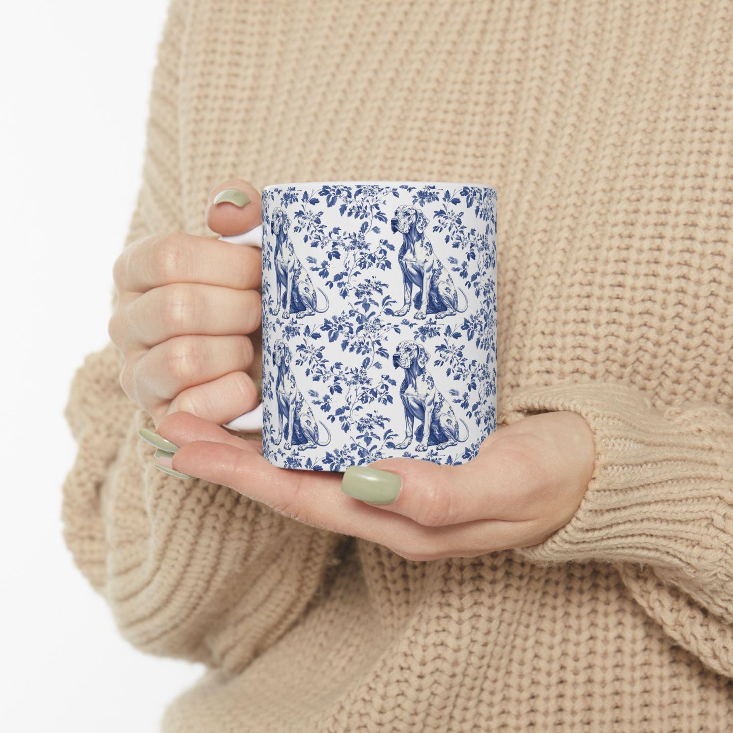 Great Dane French Toile De Jouy Mug, Great Dane Mug, Great Dane mom, Great Dane gift, Great Dane, Great Dane Lover, Great Dane Coffee Cup