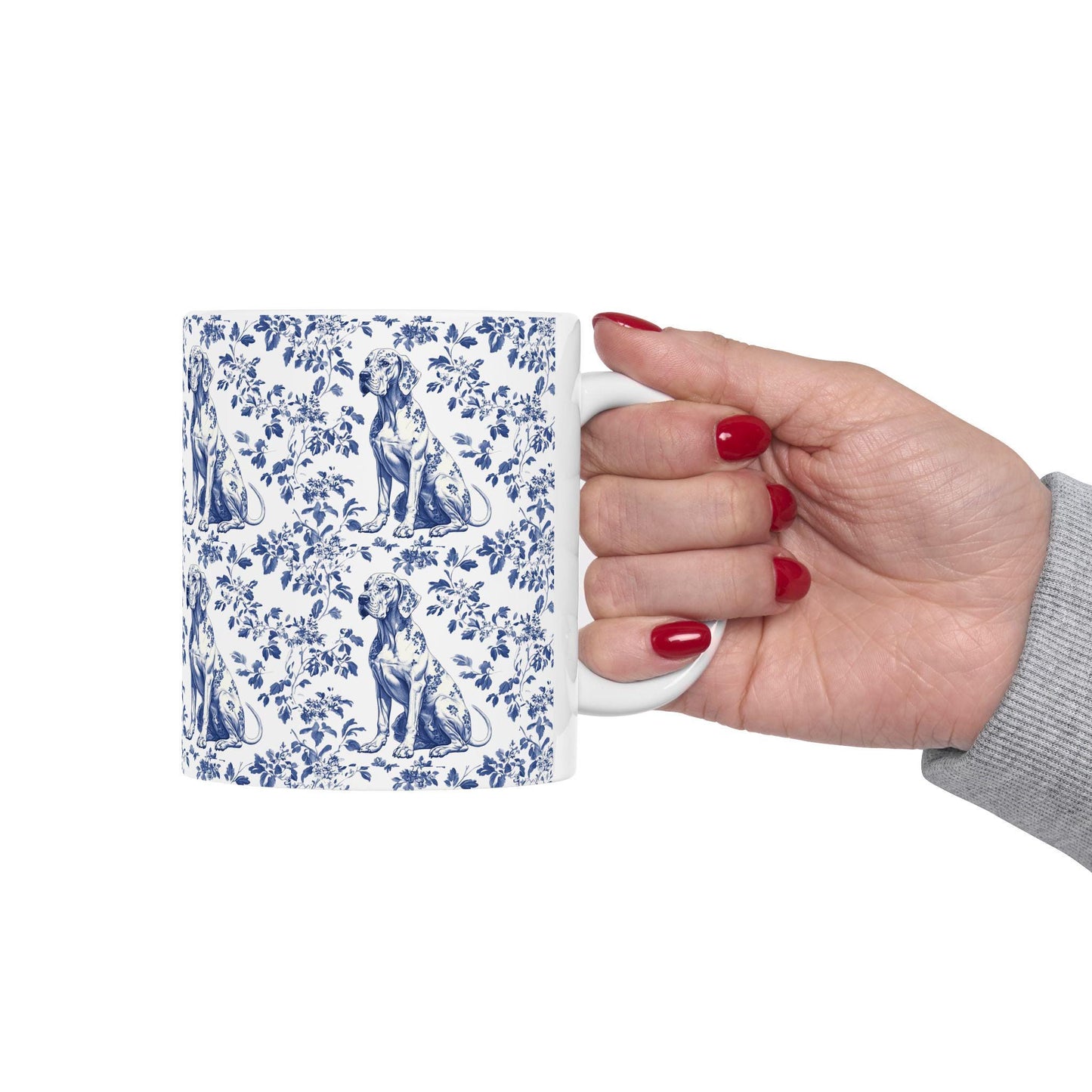 Great Dane French Toile De Jouy Mug, Great Dane Mug, Great Dane mom, Great Dane gift, Great Dane, Great Dane Lover, Great Dane Coffee Cup