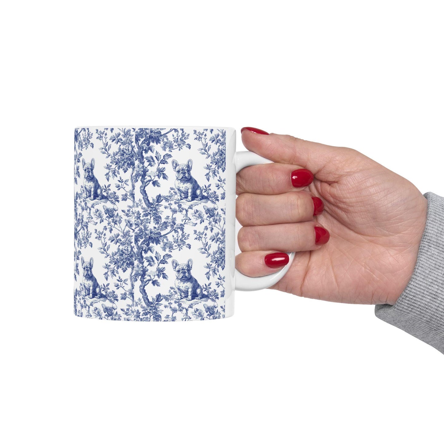 French Bulldog French Toile De Jouy Mug, French Bulldog Mug, Frenchie mom, French Bulldog, French Bulldog Lover gift, Frenchie Coffee Mug