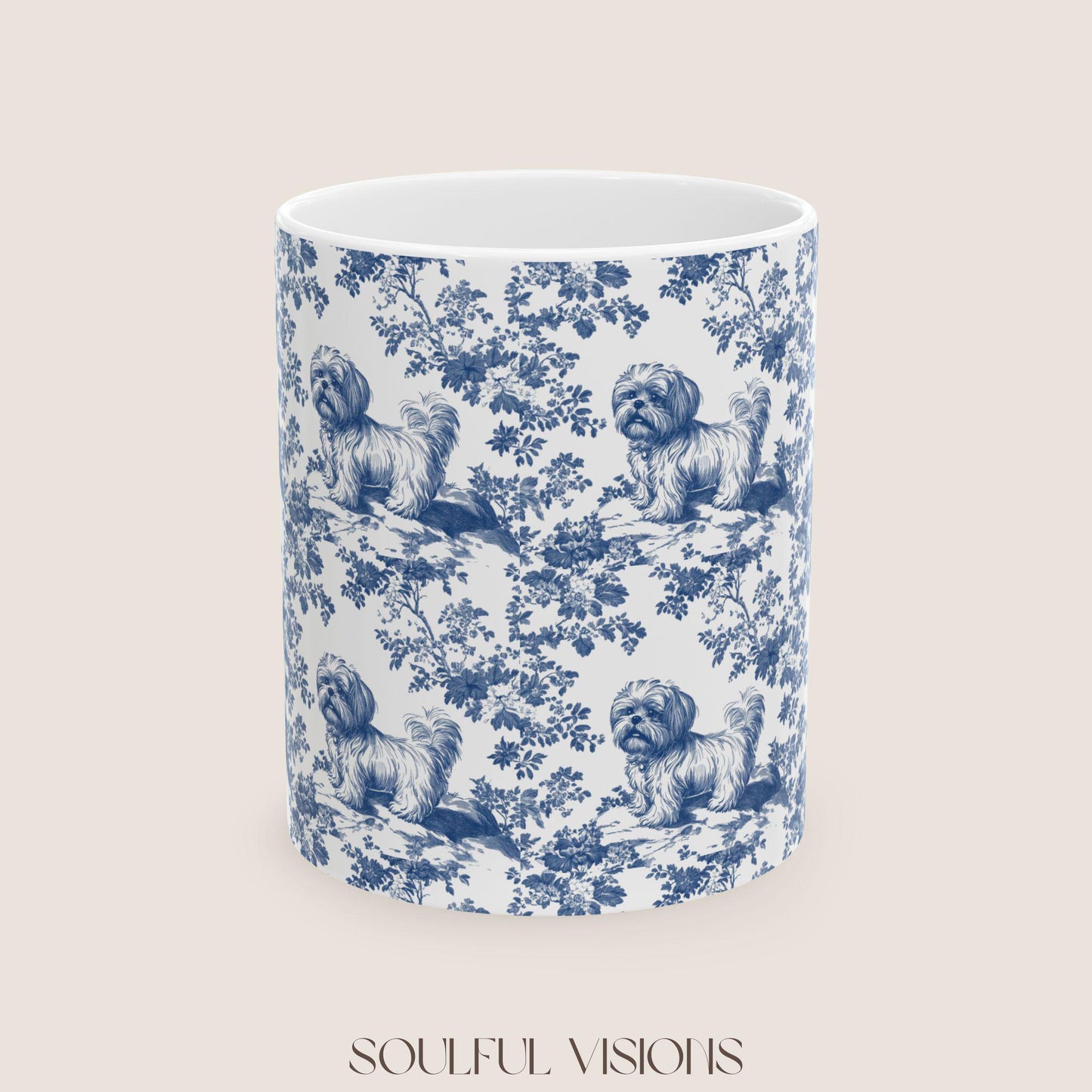 Shih tzu French Toile De Jouy Mug, Shih tzu Mug, Shih tzu gift, Shih tzu, Shih tzu mom, Shih tzu Lover Gift, Dog mom, Shih tzu Coffee Cup