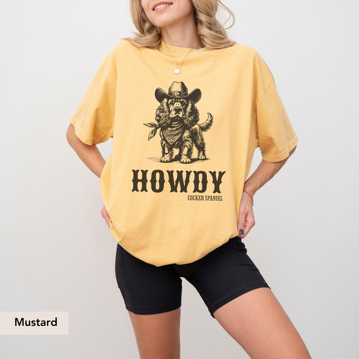 Howdy Cocker Spaniel Comfort colors Shirt, Cocker Spaniel Shirt, Spaniel, American Cocker Spaniel, Cocker Spaniel Shirt, Spaniel Cowboy
