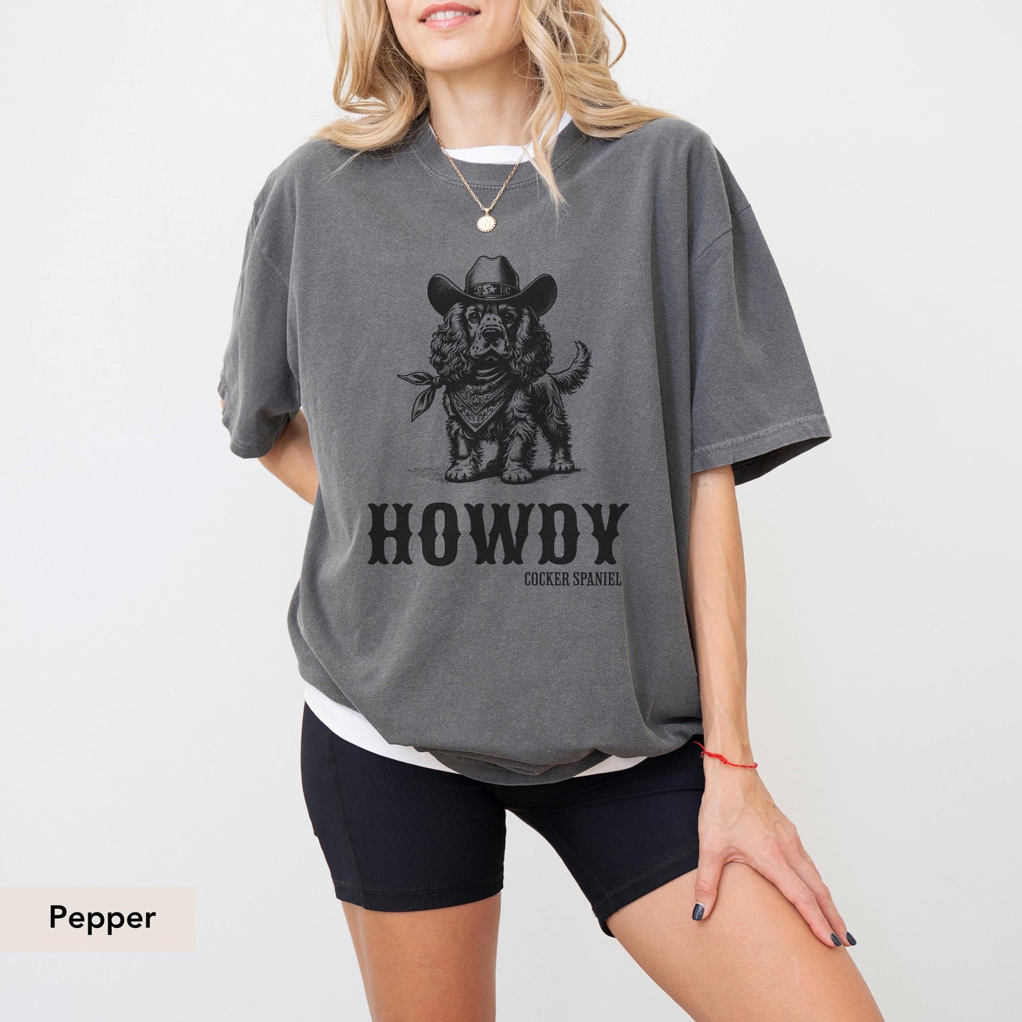 Howdy Cocker Spaniel Comfort colors Shirt, Cocker Spaniel Shirt, Spaniel, American Cocker Spaniel, Cocker Spaniel Shirt, Spaniel Cowboy