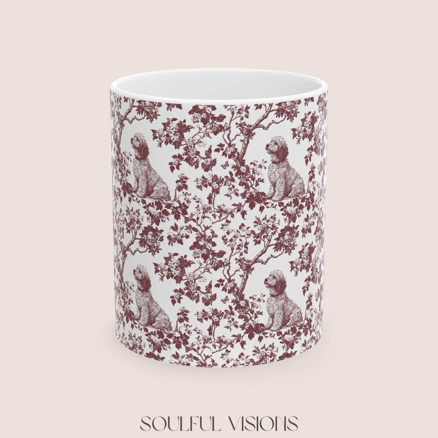 Golden doodle French Toile de Jouy Mug, Golden doodle Mugs, Doodle Gift, Golden doodle gift, Goldendoodle, Doodle mama Gift, Doodle Mom
