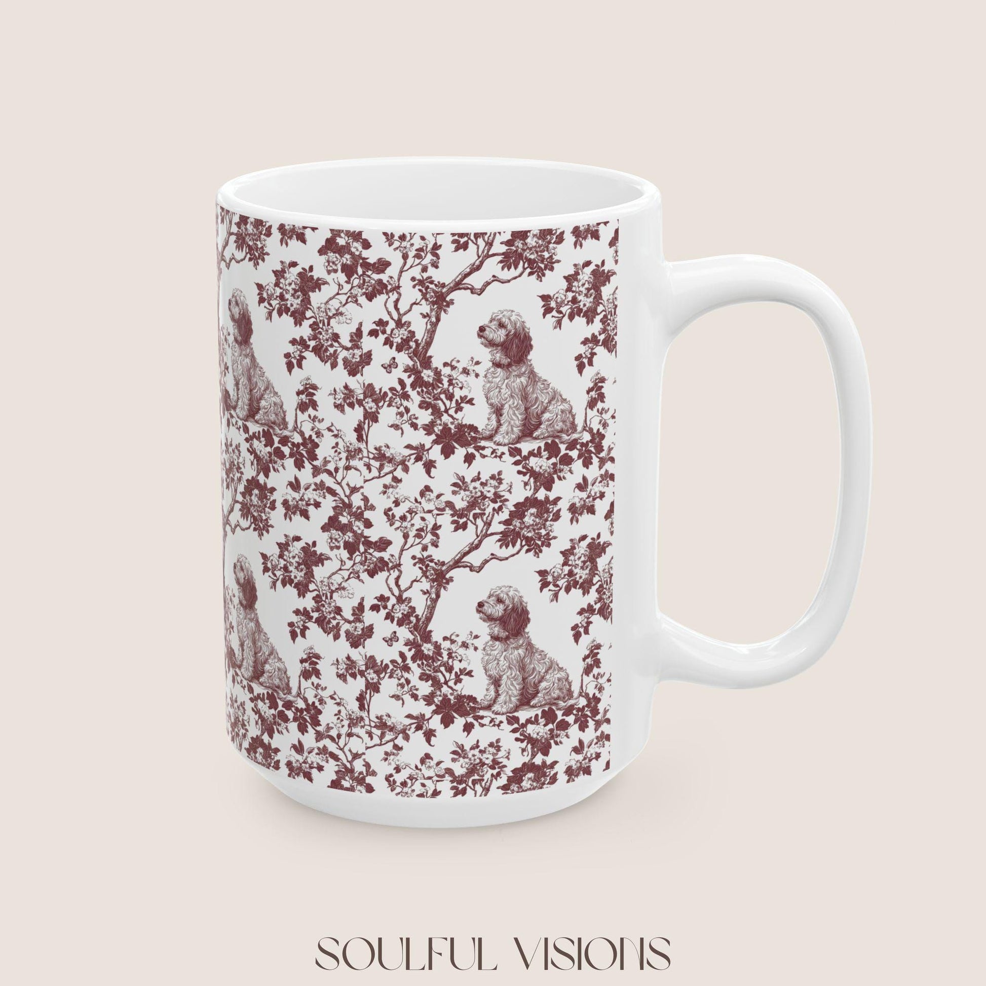 Golden doodle French Toile de Jouy Mug, Golden doodle Mugs, Doodle Gift, Golden doodle gift, Goldendoodle, Doodle mama Gift, Doodle Mom