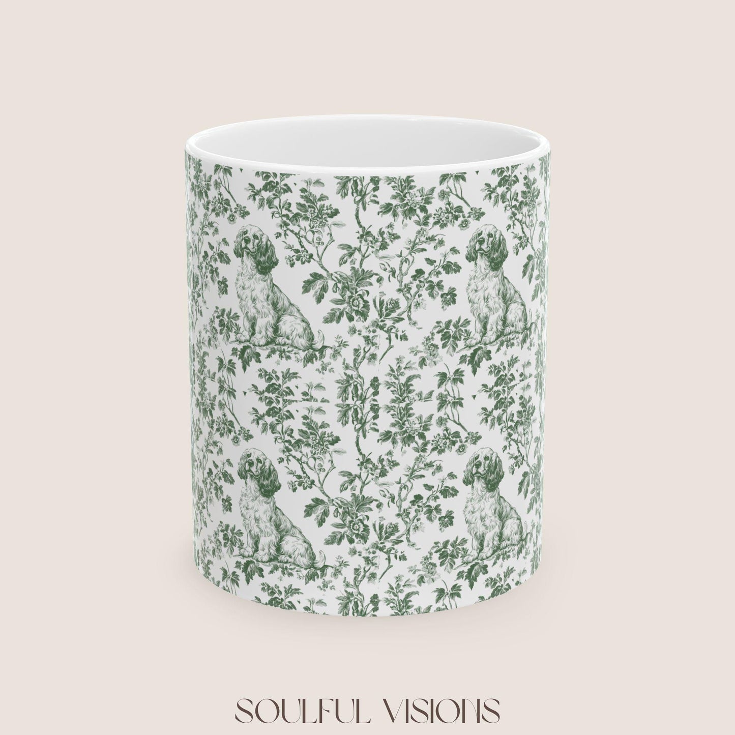 Cocker Spaniel French Toile De Jouy Mug , Cocker Spaniel Mug, Spaniel, American Cocker Spaniel, Cocker Spaniel Lover Gift, Spaniel Mugs