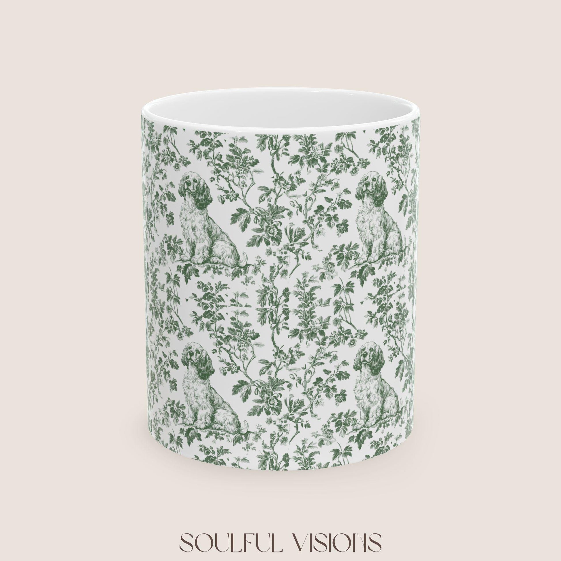 Cocker Spaniel French Toile De Jouy Mug , Cocker Spaniel Mug, Spaniel, American Cocker Spaniel, Cocker Spaniel Lover Gift, Spaniel Mugs