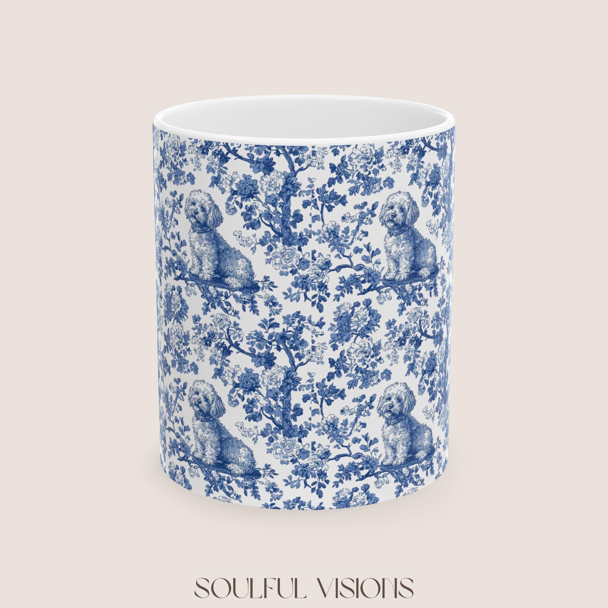 Bichon Frise French Toile De Jouy Mug, Bichon Frise Mug, Bichon Lover Gift, Bichon Frise, Bichon Frise Owner, Bichon Frise Mom Gift