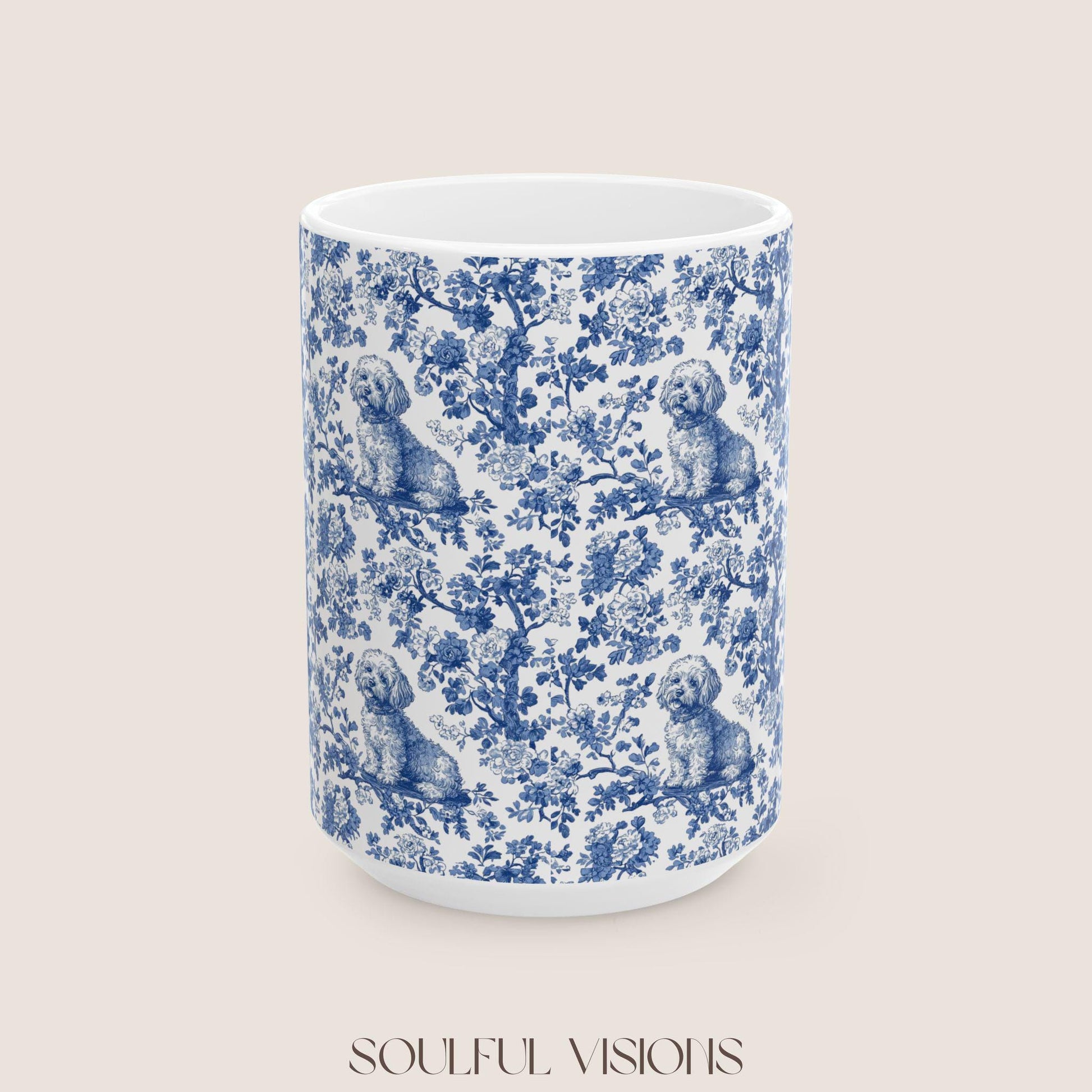 Bichon Frise French Toile De Jouy Mug, Bichon Frise Mug, Bichon Lover Gift, Bichon Frise, Bichon Frise Owner, Bichon Frise Mom Gift