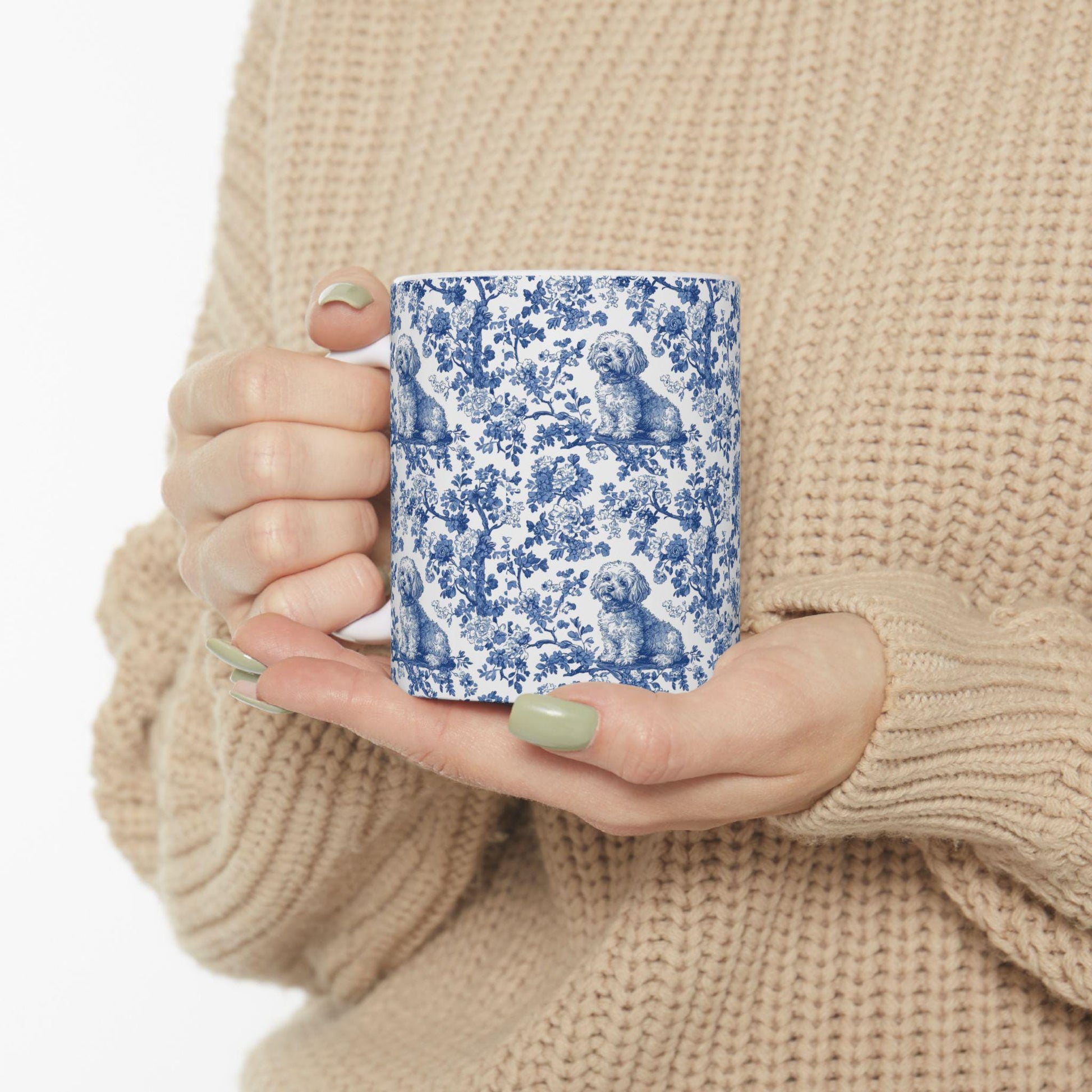 Bichon Frise French Toile De Jouy Mug, Bichon Frise Mug, Bichon Lover Gift, Bichon Frise, Bichon Frise Owner, Bichon Frise Mom Gift