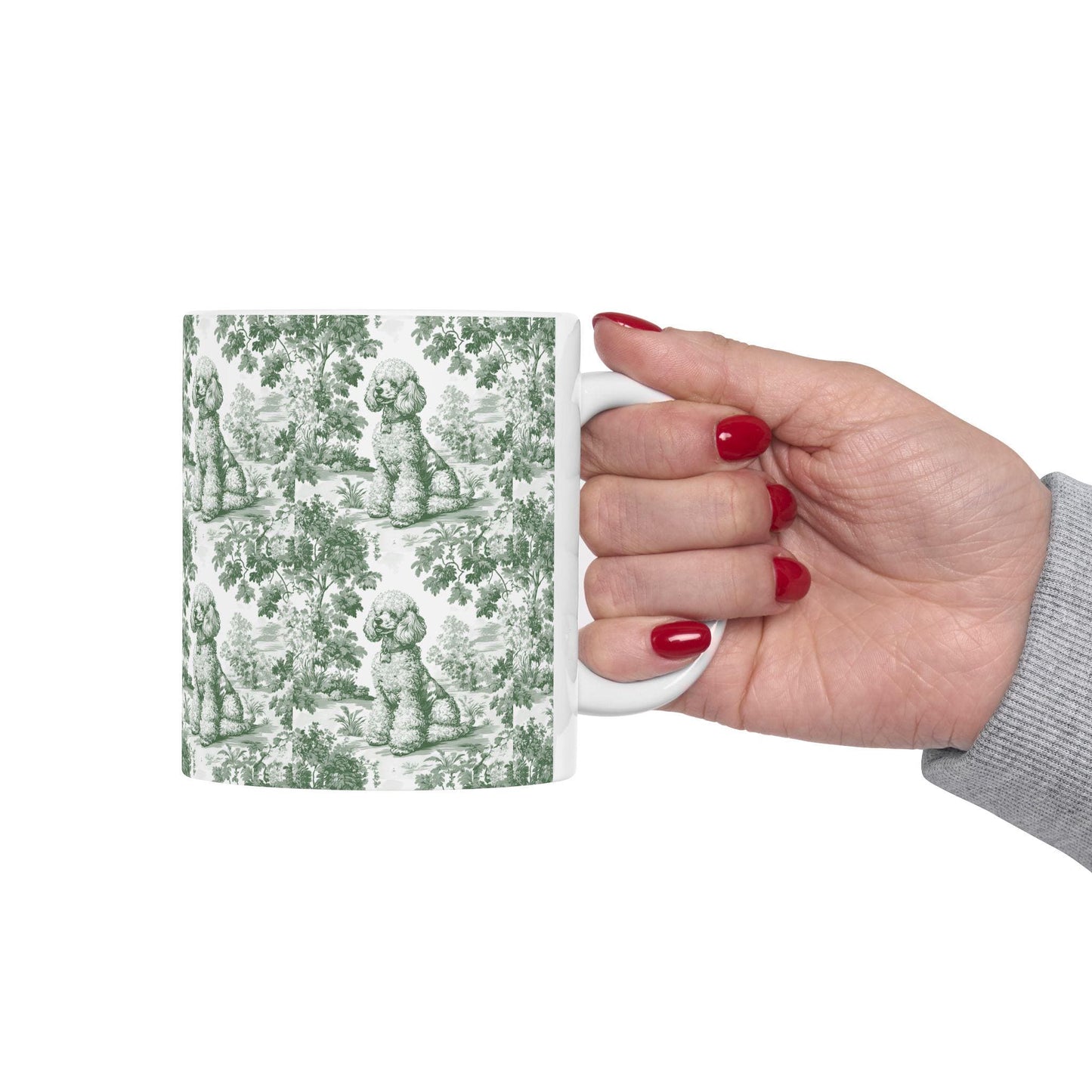 Poodle French Pastel Toile de Jouy Mug, Dog Coffee Mugs, Poodle Coffee Mug 15 oz 11 oz, Poodle Mom Gifts, Poodle Mugs, Poodle Lover Gift
