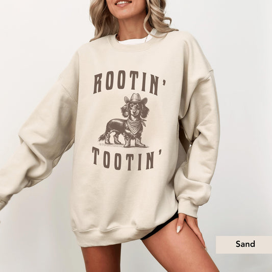Rootin Tootin Dachshund Long Haired Sweatshirt, Dachshund shirt, Dachshund Sweatshirt, Dachshund Gift, Doxie Shirt, sausage dog, Dachshund