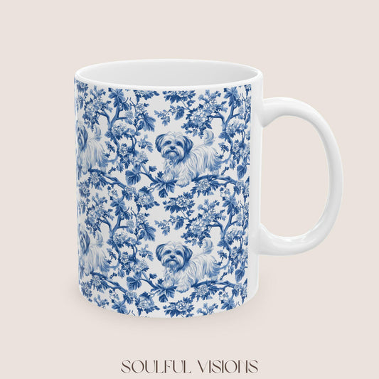 Maltese French Toile De Jouy Mug, Maltese, Maltese mom, Maltese gift, Maltese gifts, maltese Mugs, maltese Lover Gift, Maltese