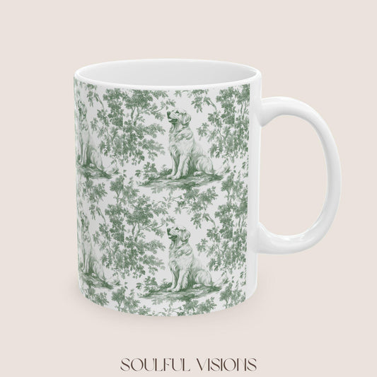 Golden Retriever French Pastel Toile de Jouy Mug, Golden Retriever, Golden Retriever ceramic mug, Retriever Mug, Golden Retriever Lover Gift