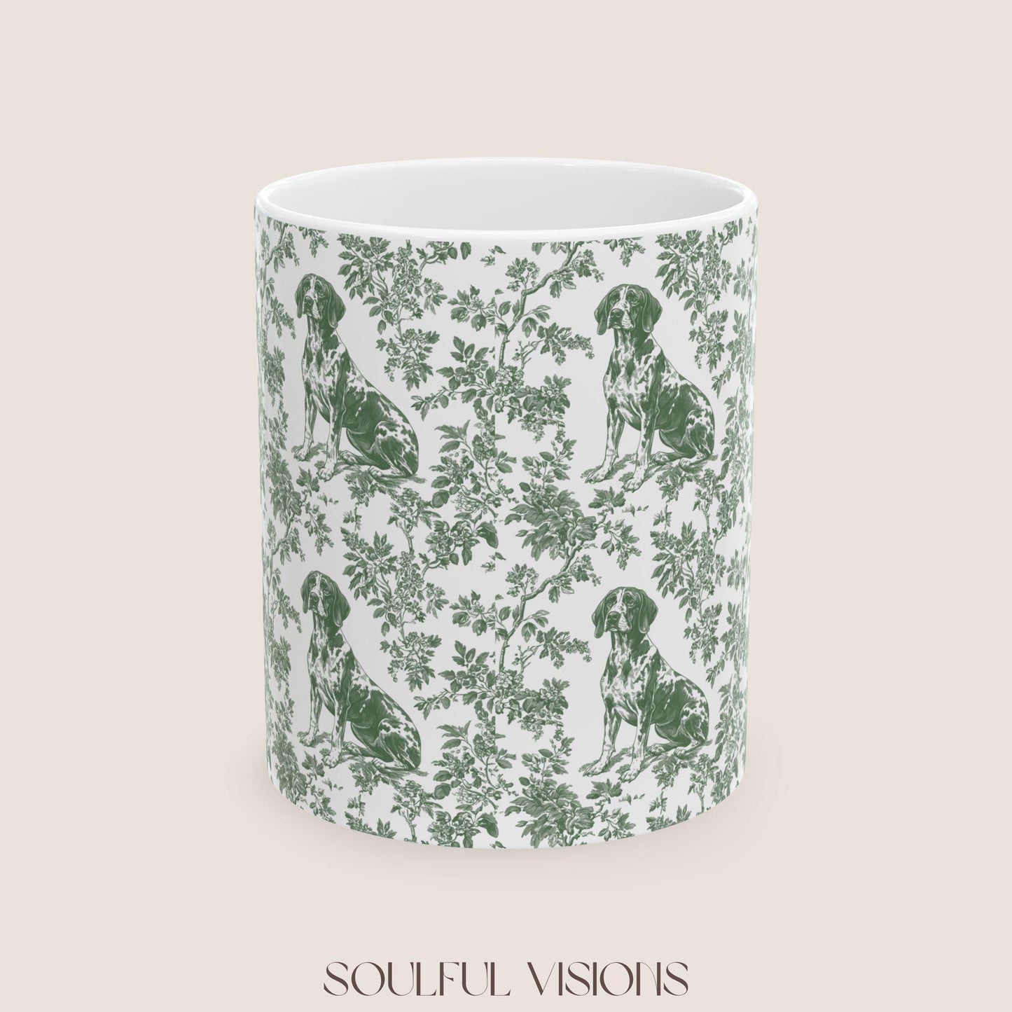 Pointer French Pastel Toile de Jouy Mug, GSP Coffee Mug 15 oz 11 oz, Pointer Mom Mug, German Shorthaired Pointer Gifts, GSP, GSP Gifts